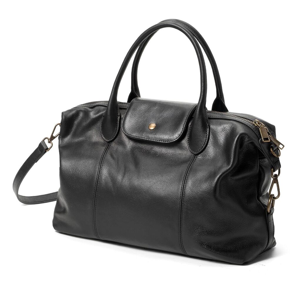 Vintage Genuine Leather Satchel Tote Bag, Retro Waxed Leather Purses for